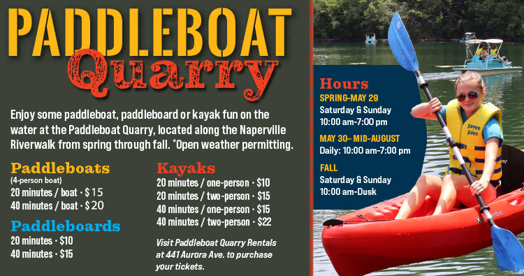 Naperville paddle boat quarry rentals